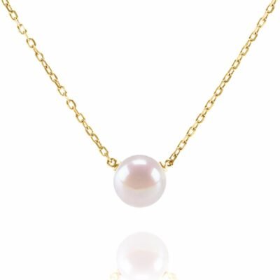 Handpicked AAA+ Freshwater Cultured Single Pearl Necklace Pendant | Gold Necklaces for Women